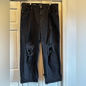 Wild Fable black Highest Rise baggy distressed jeans, 18W